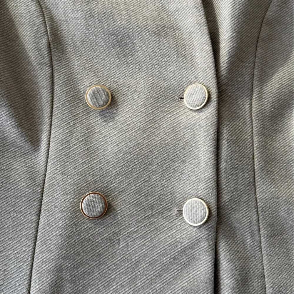 Zara Twill Light Gray Textured Top - Picture 2 of 8